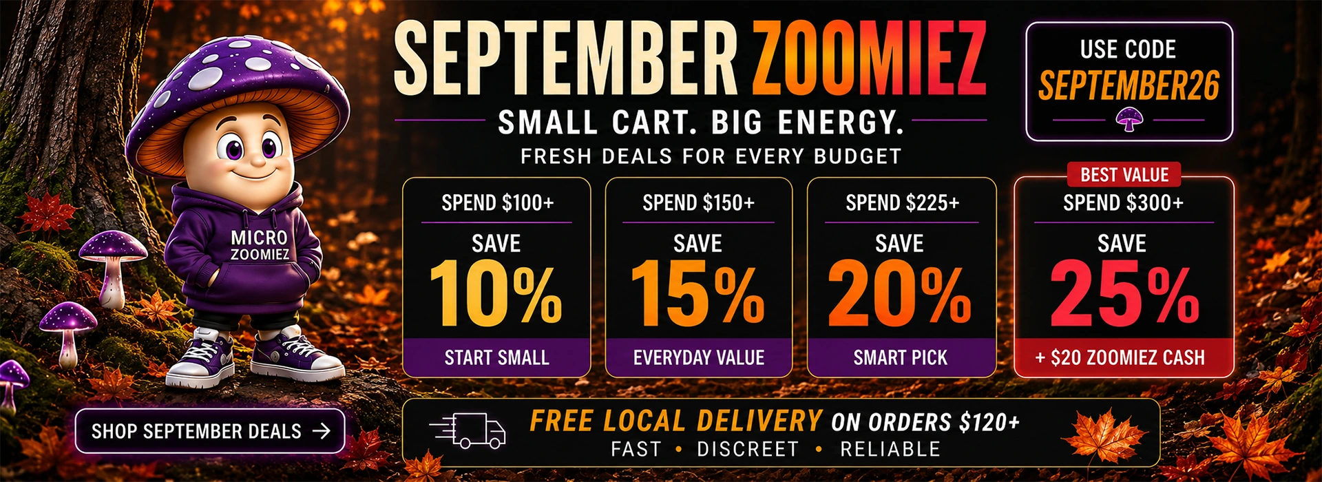 SEPTEMBER SAVINGS, UNLOCK UP TO 25% OFF YOUR ORDER