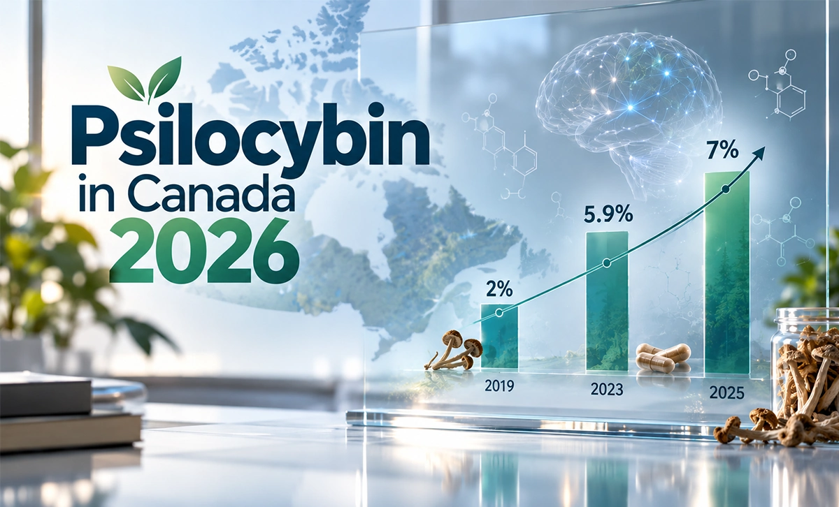 Psilocybin usage graph in Canada 2026